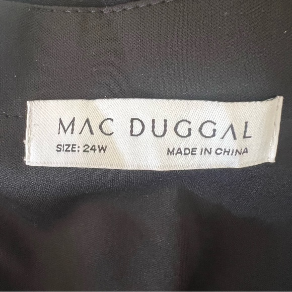 Mac Duggal Dress 67143 Sequin Lace Black Beaded Gown long sleeve slit 24W - Picture 11 of 13